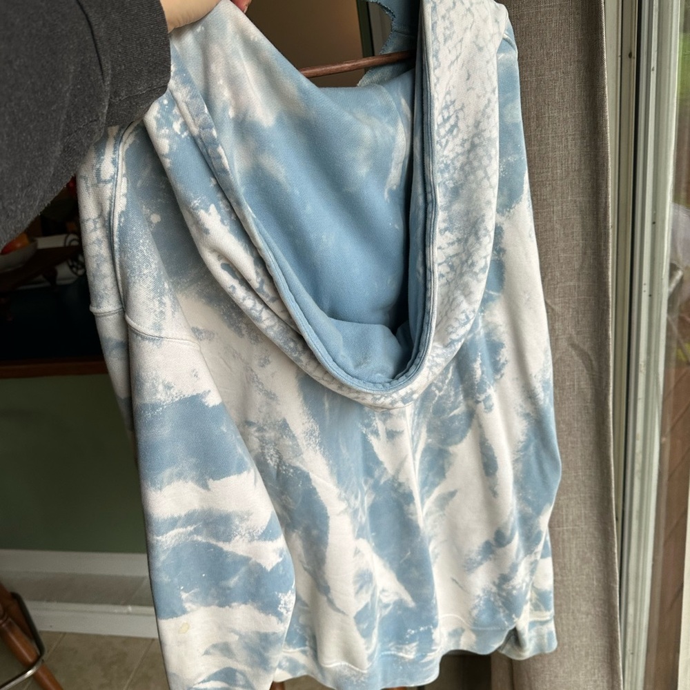 Blue Custom Tie-Dye Hoodie - oversized